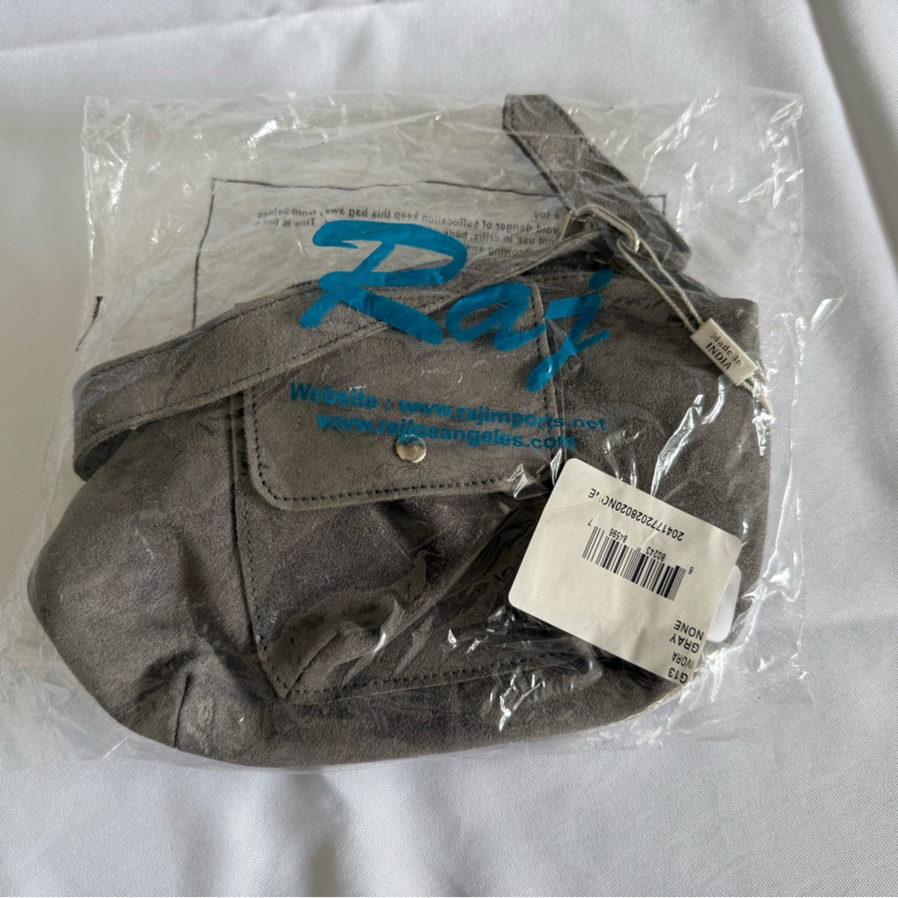 Raj Gray Suede Bag - Picture 2 of 4